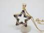 10K Yellow Gold 0.05 CTTW Diamond & Sapphire Open Star Pendant Necklace 3.7g image number 3
