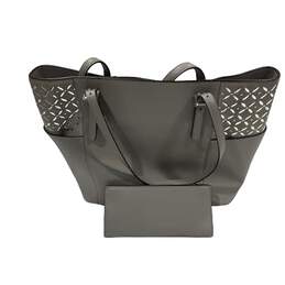 Jet Set East West Zip Tote - Pearl Grey / Silver Studded alternative image