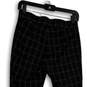 Womens Black White Plaid Flat Front Elastic Waist Pull-On Dress Pants Sz 6 image number 4