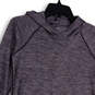 Womens Purple Space Dye Long Sleeve Stretch Hooded Pullover T-Shirt Size XS image number 3