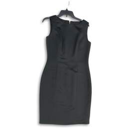 Black Tie Oleg Cassini Womens Black Sleeveless Back Zip Sheath Dress Size 6