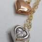 10K Gold Tri-Color CZ Heart 16.5inch Necklace 2.0g image number 6