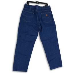 Mens Dark Blue Denim 5-Pocket Design Straight Leg Jeans Size 36x30 alternative image
