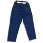 Mens Dark Blue Denim 5-Pocket Design Straight Leg Jeans Size 36x30 image number 2