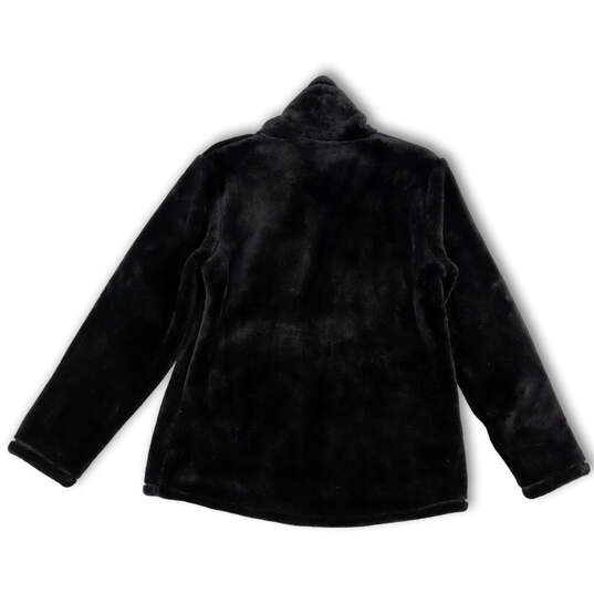 NWT Womens Black Mock Neck Long Sleeve Pockets Full-Zip Jacket Size Large image number 2
