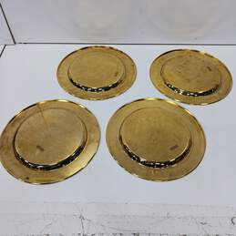 Bundle of 4 International Silver Company Brass Plated Plates alternative image