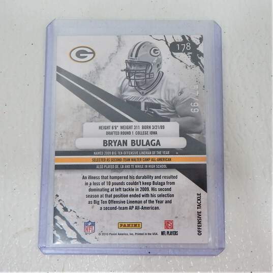 2010 Bryan Bulaga Panini Rookies & Stars Rookie Longevity Holofoil /99 Green Bay Packers image number 3
