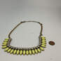 Designer J. Crew Gold-Tone Yellow Crystal Stone Beaded Statement Necklace image number 2