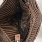 Womens Black Brown Leather Adjustable Strap Outer Zip Pockets Crossbody Bag image number 7