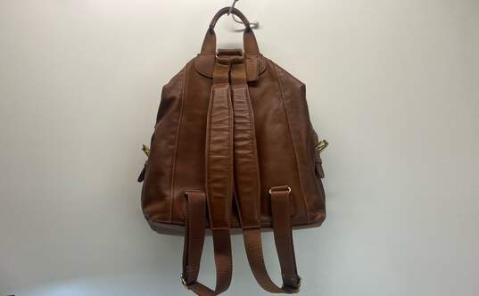 Coach Leather Travel Backpack Brown image number 3