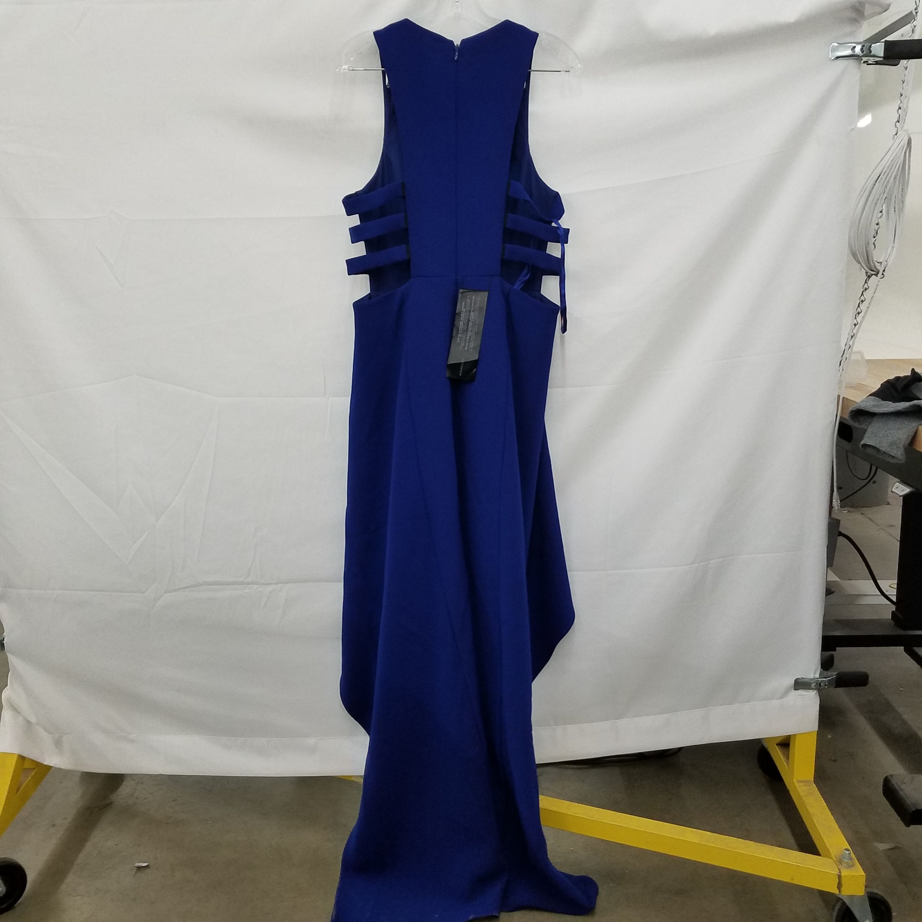 BCBG MAXAZRIA Royal Blue Simone Crepe off The Shoulder Gown 0 for sale  online | eBay