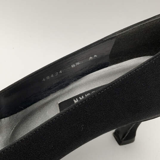 Womens Black Pointed Toe Fashionable Slip-On Kitten Pump Heels Size 8.5 AA image number 8