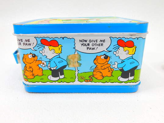 Vintage 1982 Aladdin Heathcliff Metal Lunchbox With Thermos image number 5