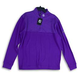 NWT FootJoy Womens Purple Heather Yoke 1/4 Zip Golf Apparel Jacket Size L