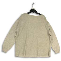 NWT Ella Moss Womens Light Gray Knitted V-Neck Pullover Sweater Size XXL alternative image