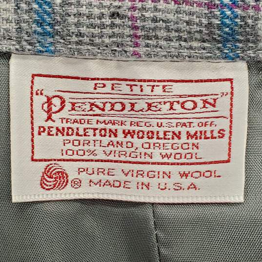 Pendleton Women Grey Plaid Wool Pencil Skirt Sz 4 image number 3