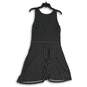 LOFT Womens Black White Striped Round Neck Sleeveless Midi A-Line Dress Size 10 image number 1