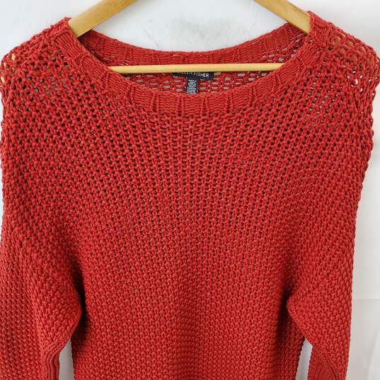 Eileen Fisher Red Knit Long Sleeve Sweater  Size S/P image number 2