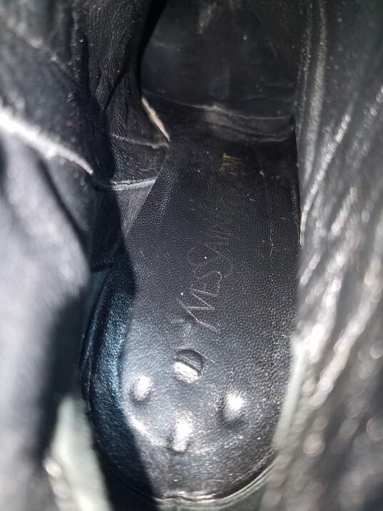 Vtg YSL Black Leather Booties W 6M COA image number 8