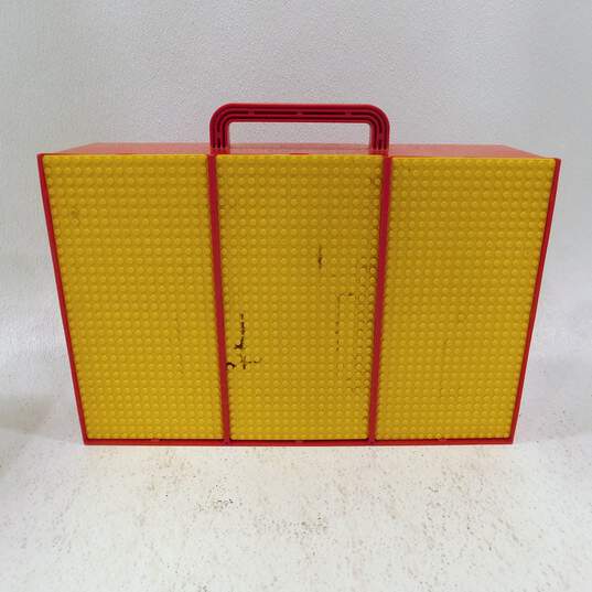 LEGO Red & Yellow Storage Bin Slide Case w/ LEGO Ikea Bygglek White Storage Box image number 2