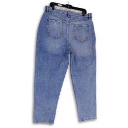 Womens Blue Denim Medium Wash Pockets Comfort Straight Leg Jeans Size 14 alternative image