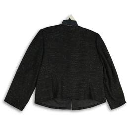 Nine West Womens Black Tweed Sequin Long Sleeve Open Front Blazer Size 16W alternative image