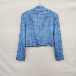 Zara Blue Knit Cropped Blazer Jacket WM Size S NWOT alternative image