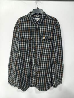 Men’s Carhartt Relaxed Fit Plaid Long-Sleeve Button-Up Work Shirt Sz 2XL