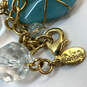 Designer Joan Rivers Gold-Tone Blue Stone Lobster Clasp Beaded Necklace image number 4