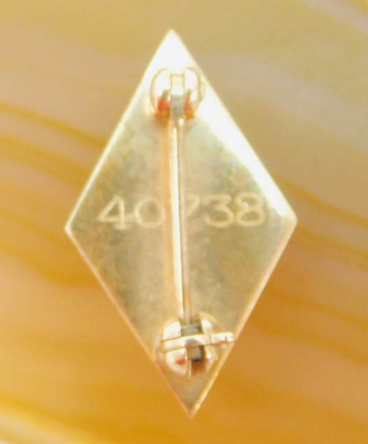 Vintage 10K Yellow Gold Sigma Alpha Epsilon Enamel Fraternity Pin 2.6g image number 3