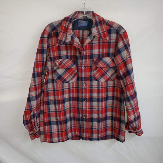 Pendleton Woolen Mills Wool Full Button Up Flannel Shirt Size M image number 1