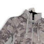 Womens Gray Camouflage Long Sleeve Front Pockets Full-Zip Hoodie Size XS image number 3