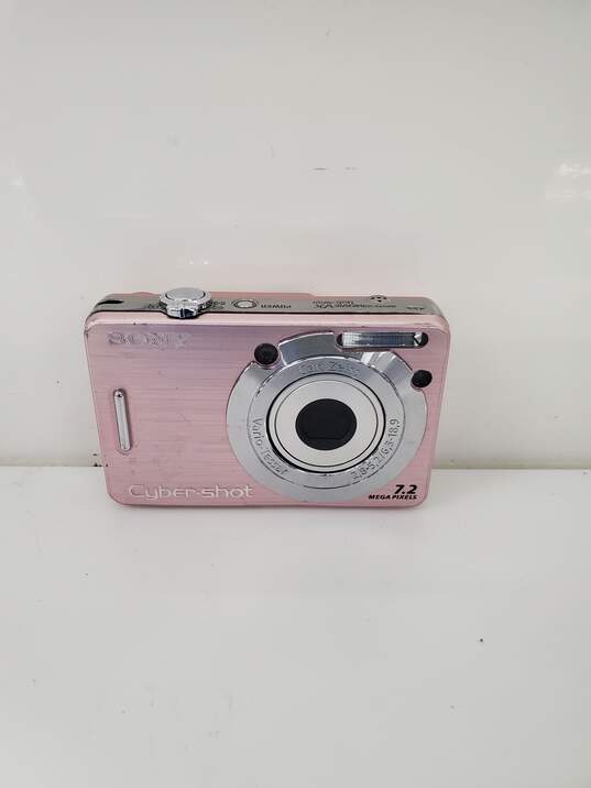 Sony Cyber-shot DSC-W55 7.2MP Digital Camera Pink for parts and repair image number 1