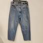 Womens Blue Pockets Light Wash High-Rise Denim Straight Jeans Size 33-47 image number 1