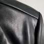 Womens Faux Leather Long Sleeve Single Breasted Blazer Size Small image number 3