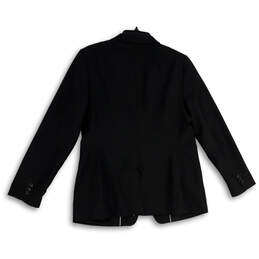 Womens Black Long Sleeve Notch Lapel Welt Pocket One Button Blazer Size 14 alternative image
