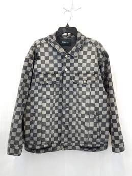 Fashion Nova Men's Black & Gray Checkers Jacket