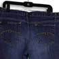 Womens Blue Denim Medium Wash 5-Pocket Design Cuffed Capri Jeans Size 14 image number 4