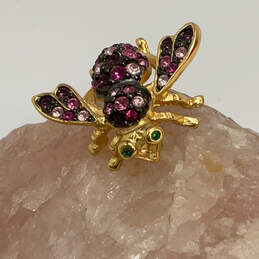 Designer Joan Rivers Gold-Tone Rhinestone Imperial Bee Brooch Pin