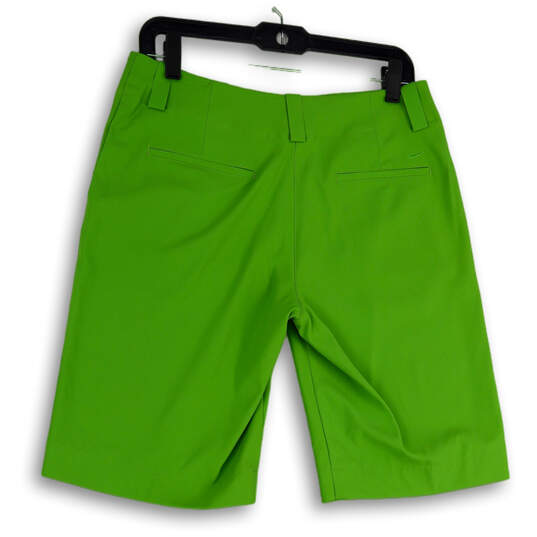 NWT Womens Green Flat Front Slash Pockets Stretch Golf Chino Shorts Size 8 image number 4