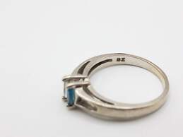 10K White Gold Aquamarine & Clear Quartz Ring Sz 5.75 alternative image