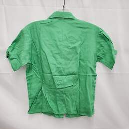 VTG Tora Import WM's Cotton Green Pearl Button Blouse Top Size 16 alternative image