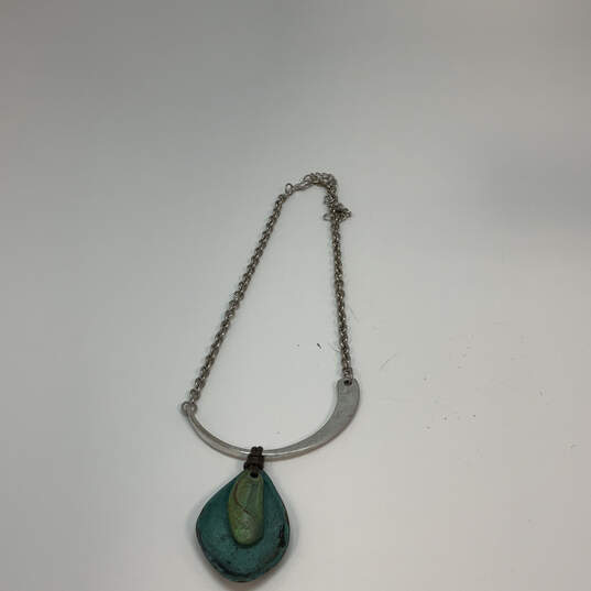 Designer Robert Lee Morris Silver-Tone Link Chain Pendant Necklace image number 2