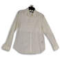 Womens White Long Sleeve Spread Collar Button-Up Shirt Size Medium image number 1
