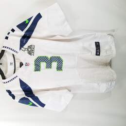 Nike Superbowl Patch NFL Seahawks Russell Wilson #3 Men White Athletic Shirt Jersey XL 48
