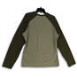 Mens Green Long Raglan Sleeve Crew Neck Pullover T-Shirt Size XL image number 2