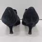 Ladies Black Suede Heels Size 8 image number 4