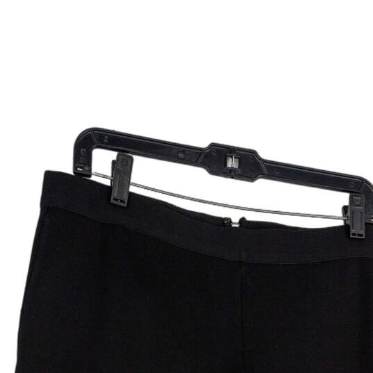 Womens Black Flat Front Stretch Back Zip Skinny Leg Ankle Pants Size 16R image number 3