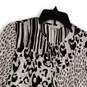 NWT Womens White Brown Animal Print Long Sleeve Pullover Blouse Top Size XS image number 3