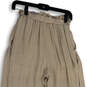NWT Womens Beige Pleated Slash Pocket Tapered Leg Paperbag Pants Size XS image number 4